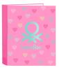 CARPETA F. 4 ANILLAS 35MM LOMO ANCHO BENETTON "HEART" SAFTA26 512651657 33X27 UNIDAD